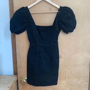 NWT. ASOS Black Denim Dress - Size US 4